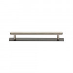 M Marcus Heritage Brass Knurled Design Cabinet Pull with Plate 128mm Centre to Centre